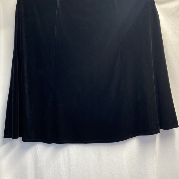 NY Collection Velvet Elastic Waist Flare Long Skirt Woman Sz 2X Black Used - Picture 12 of 14